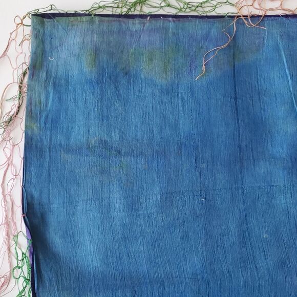 Vtg Purple Floral Embroidered Small Tablecloth Square Satin Decorative Accent - Picture 16 of 16